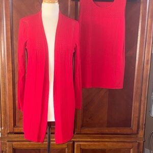 Two-piece red sweater set